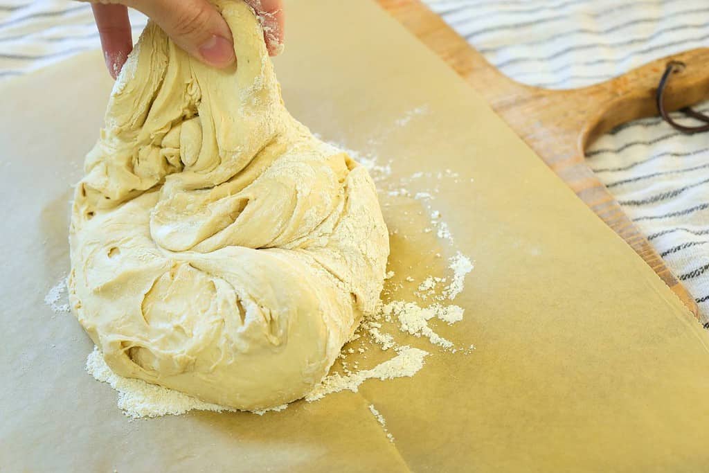 folding-dough-on-top-of-itself