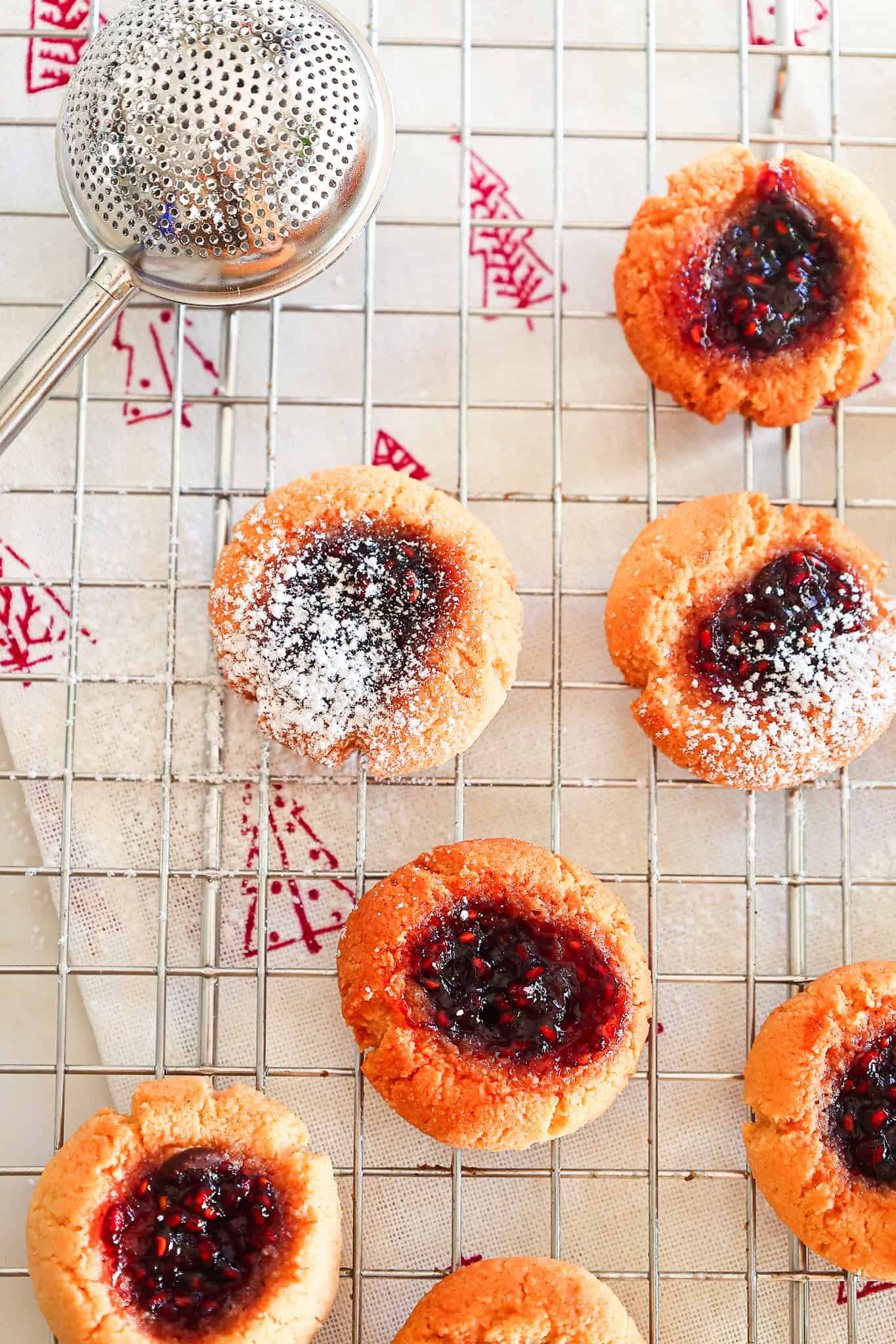 Almond Thumbprint Cookies with Raspberry Chia Seed Jam. - Healthy Elizabeth