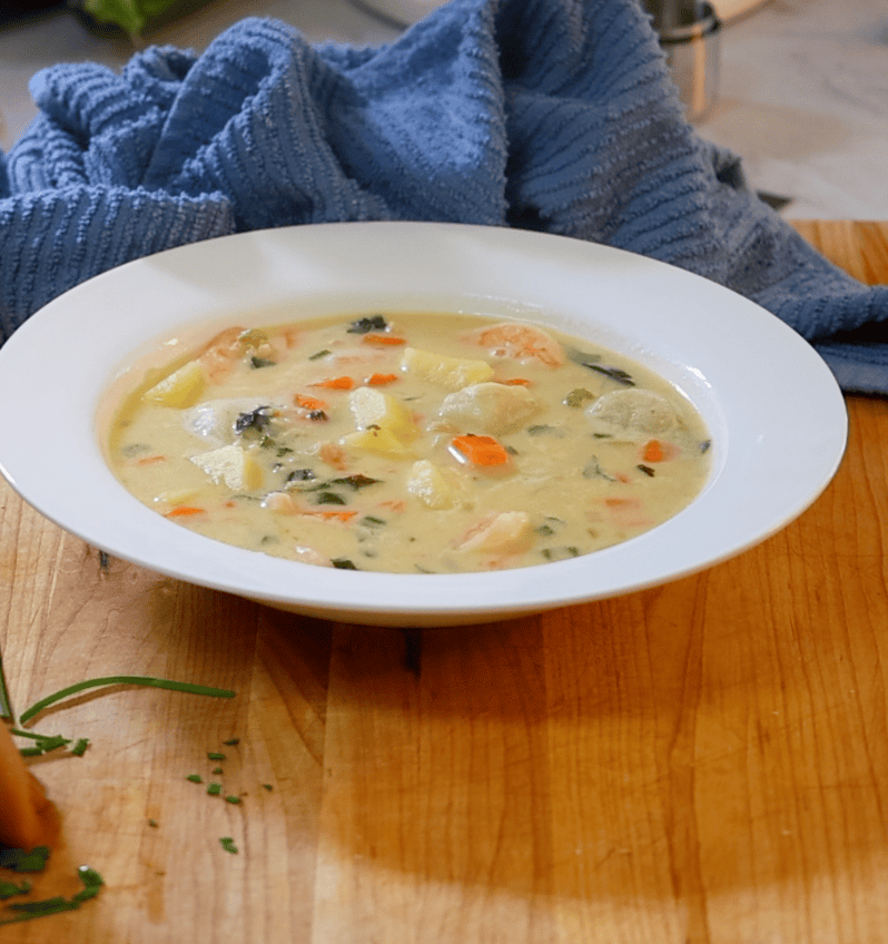 Healthy Chowder Creamy Seafood Chowder. - Healthy Elizabeth